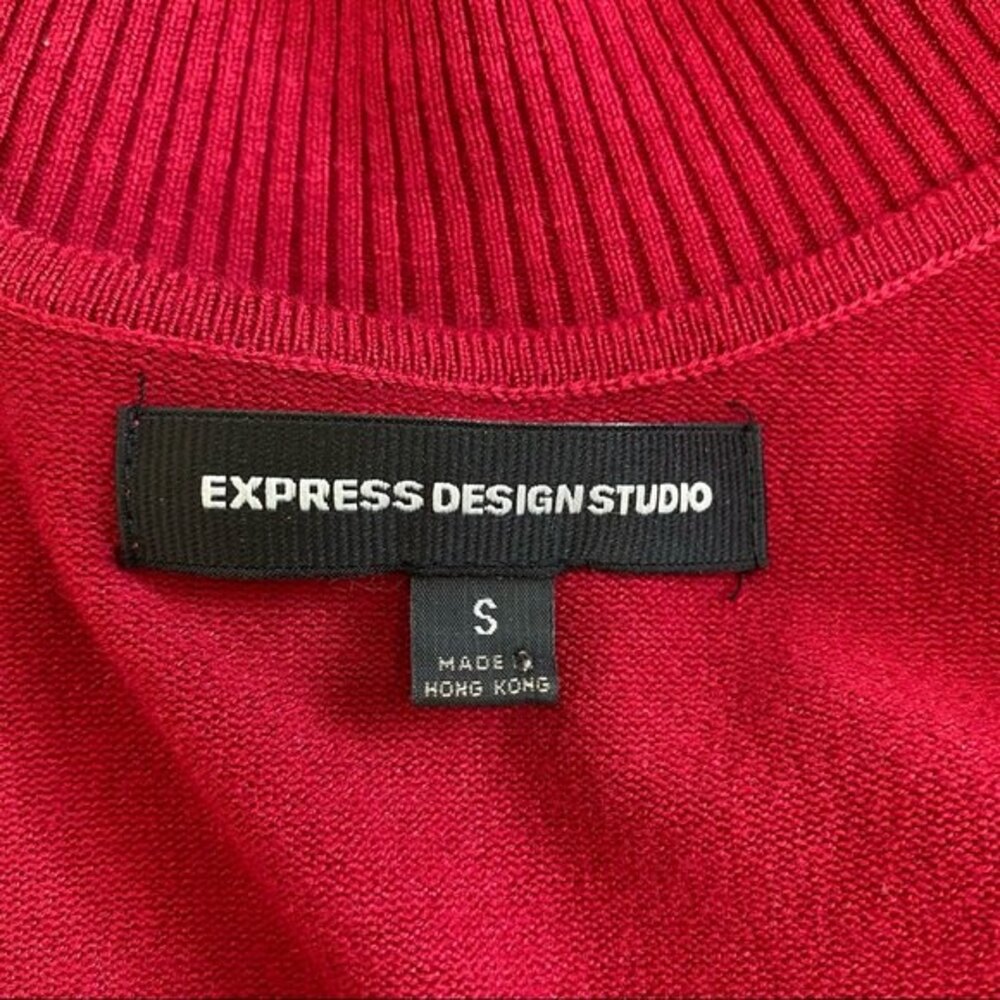 Express Red Open Back High Neck Sweater - Picture 7 of 10
